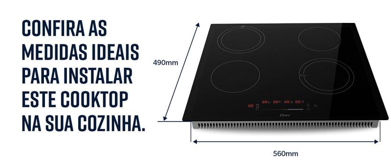 Imagem de Cooktop de inducao oster 4 bocas 220v otop402