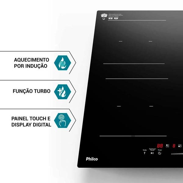 Imagem de Cooktop de Indução PCTQ1 Philco 4 Bocas Função Turbo