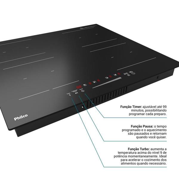 Imagem de Cooktop de Indução Philco Pctq1 Função Turbo Preto 220v