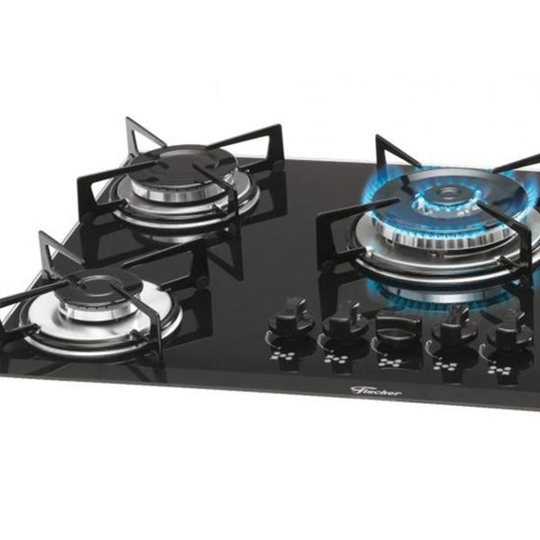 Imagem de Cooktop Fischer 5 Bocas Mesa Vidro Tripla Chama Preto - Bivolt