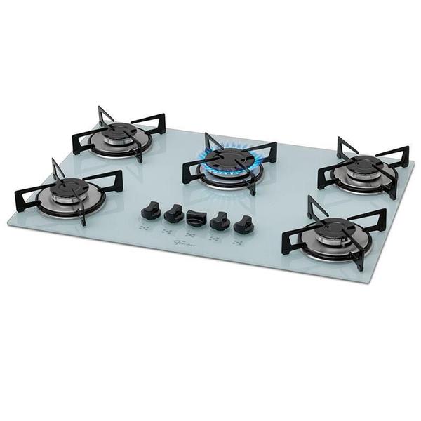 Imagem de Cooktop Fischer 5Q Gas Mesa Vidro - Branco