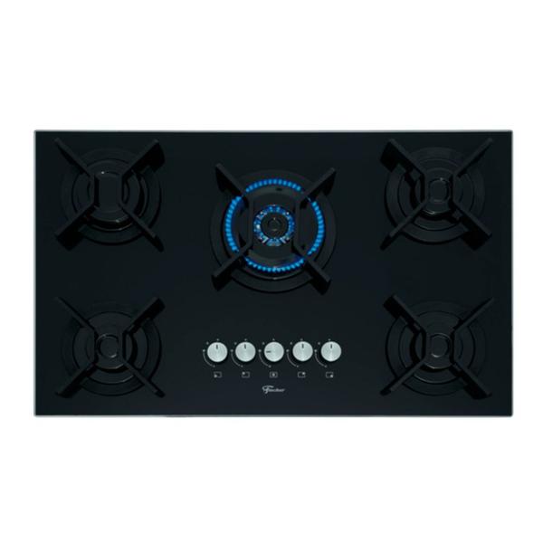 Imagem de Cooktop Fischer 5q Tc Infinity Gás Mesa Vidro Preto Bivolt