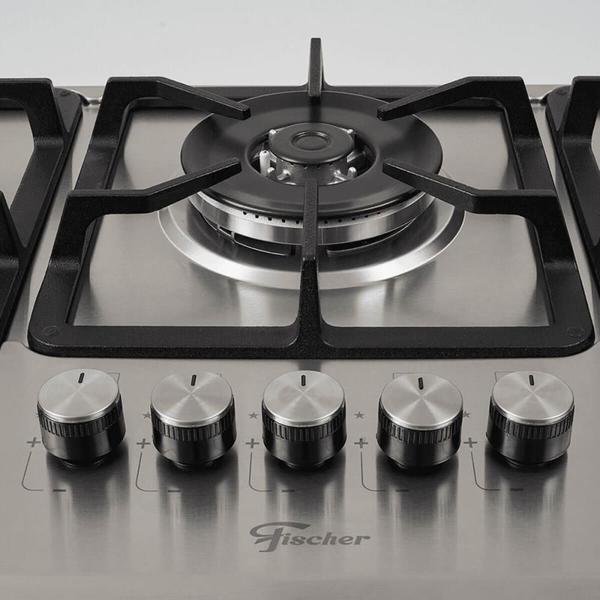 Imagem de Cooktop Fischer Infinity 5 Bocas Inox Tripla Chama Trempe De Ferro Fundido A Gás Bivolt 23678(54121)