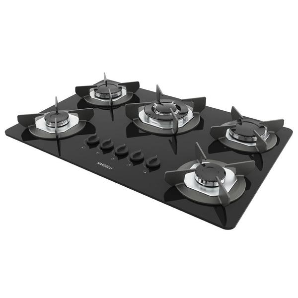 Imagem de Cooktop Fogatti Safe 5 QueimadoresTripla Chama Mesa de Vidro Preto