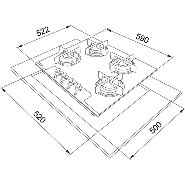 Imagem de Cooktop franke glass  vidro preto gás fhg 604 4g fc  (16073)