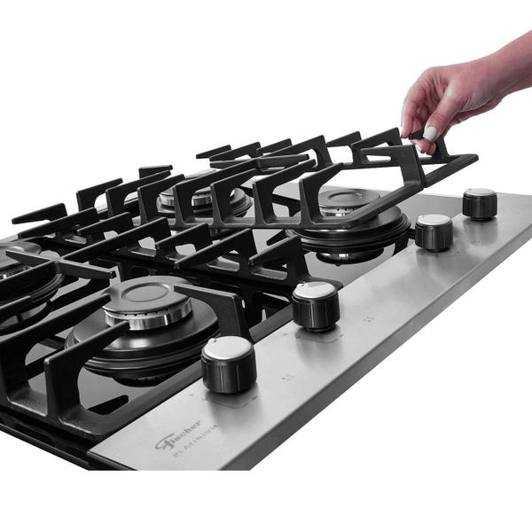 Imagem de Cooktop Gás Fischer 4Q Platinium Vidro Bivolt 33800-92121