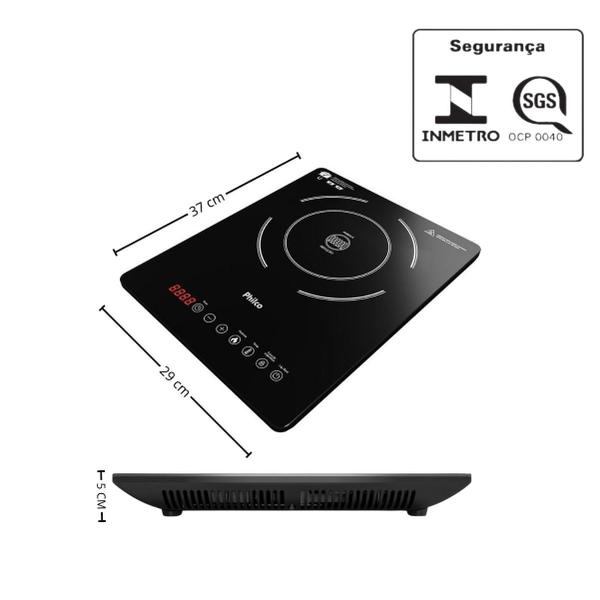 Imagem de Cooktop Indução 1 Boca Vitrocerâmico Portátil Bivolt Philco PCT12P