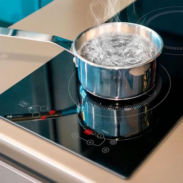 Cooktop Indução 220V Eci02Ep E Panela Inox Solar 16Cm - Eos Imagem de Cooktop Indução 220V Eci02Ep E Panela Inox Solar 16Cm - Eos