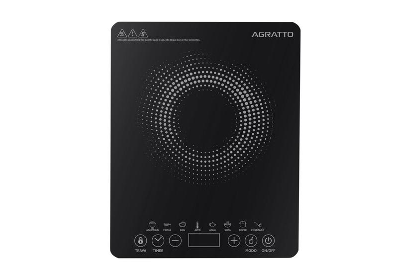 Imagem de Cooktop inducao agratto 1 boca preto 220v 2000w acki01i-02