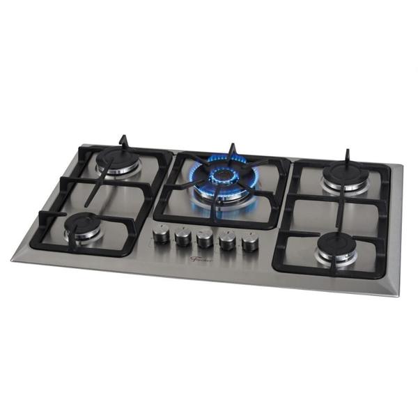 Imagem de Cooktop Inox 5 Bocas à Gás Tripla Chama Infinity Bivolt Fischer