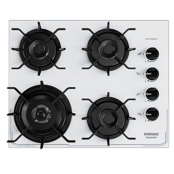 Imagem de Cooktop itatiaia 4 bocas itamaster branco ferro fundido