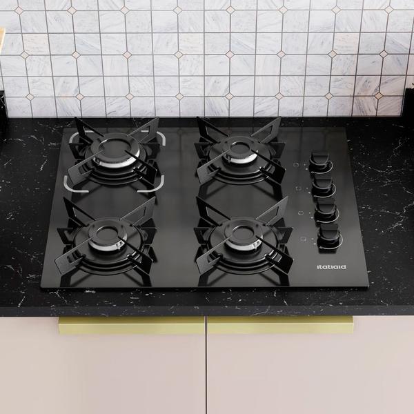 Imagem de Cooktop Itatiaia Electra 4 Bocas Com Mesa de Vidro Temperado e Acendimento Superautomático