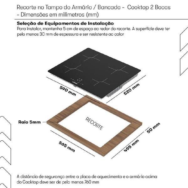 Imagem de Cooktop Itatiaia Master 4 Bocas Vidro Preto Indução 220V CIMAS2003