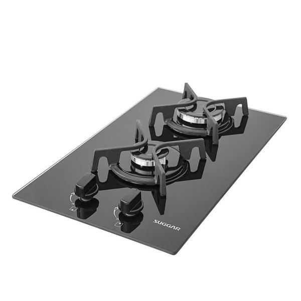 Imagem de Cooktop Mesa De Vidro 2 Queimadores À Gás Suggar Preto FG2002FVP Bivolt