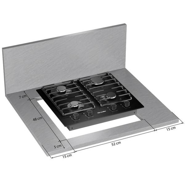 Imagem de Cooktop Mueller 4 Bocas 59cm com Grade Dupla MCG4BM Bivolt