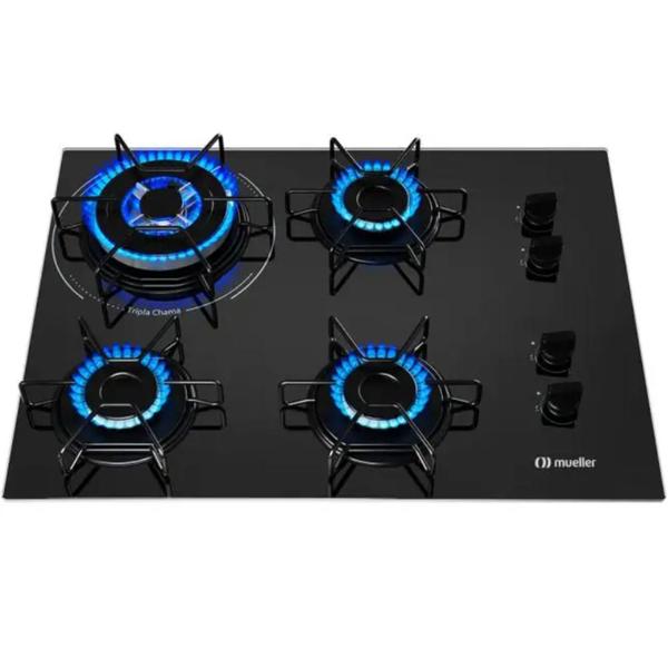 Imagem de Cooktop Mueller 4 Bocas com Queimador Tripla Chama MCG134BG1