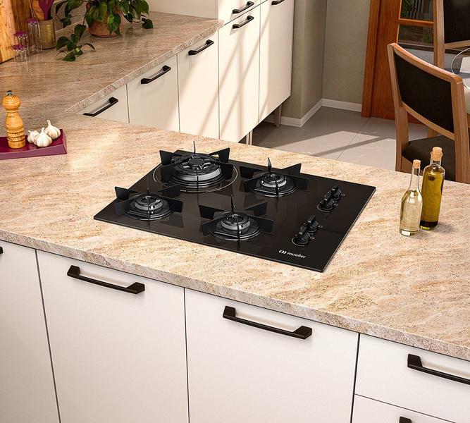 Imagem de Cooktop Mueller 4 Bocas com Queimador Tripla Chama MCG4BC Bivolt