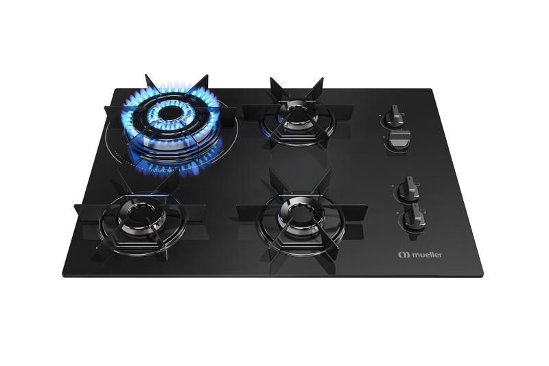 Imagem de Cooktop Mueller 4 Bocas com Queimador Tripla Chama MCG4BC Bivolt