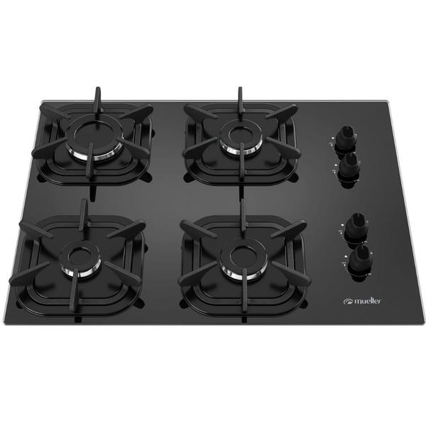 Imagem de Cooktop Mueller 4 Bocas com Queimador Ultra Chama Preto Bivolt