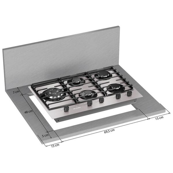 Imagem de Cooktop Mueller 5 Bocas de Alumínio 77cm com Grade Dupla MCG5BL Bivolt