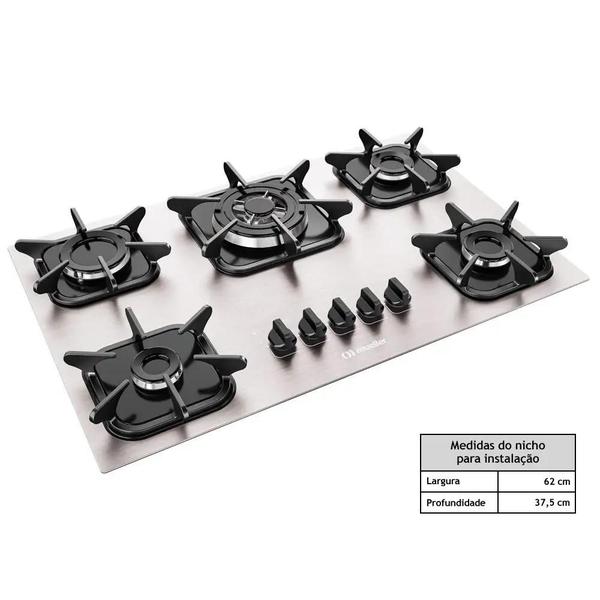 Imagem de Cooktop Mueller 5 Bocas de Alumínio com Queimador Tripla Chama MCG5BK - Bivolt