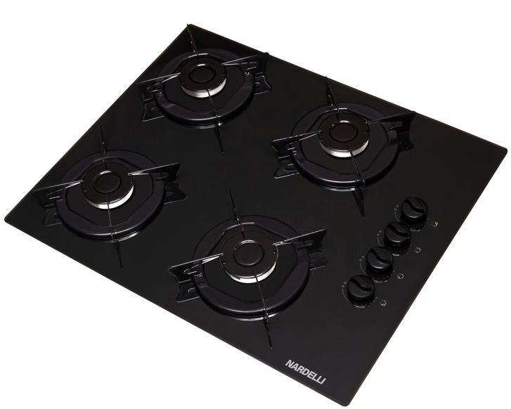 Imagem de Cooktop Nardelli 4 Bocas Mesa Vidro Temperado 6mm Preto