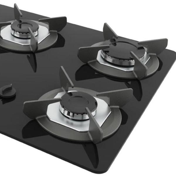 Imagem de Cooktop Nardelli 5 Bocas Mesa de Vidro SAFE Preto/Inox Bivolt