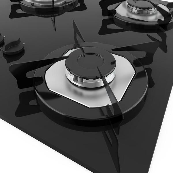 Imagem de Cooktop Nardelli à Gás NDL 2B Vidro Preto Flange Inox