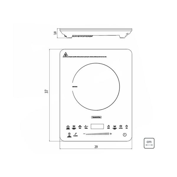 Imagem de Cooktop portátil 220v tramontina slim touch  ei 30 com 1 área de aquecimento 94714132