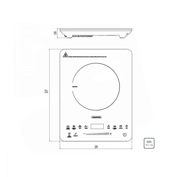 Imagem de Cooktop Portátil Indução Tramontina Touch 127 V. 94714131