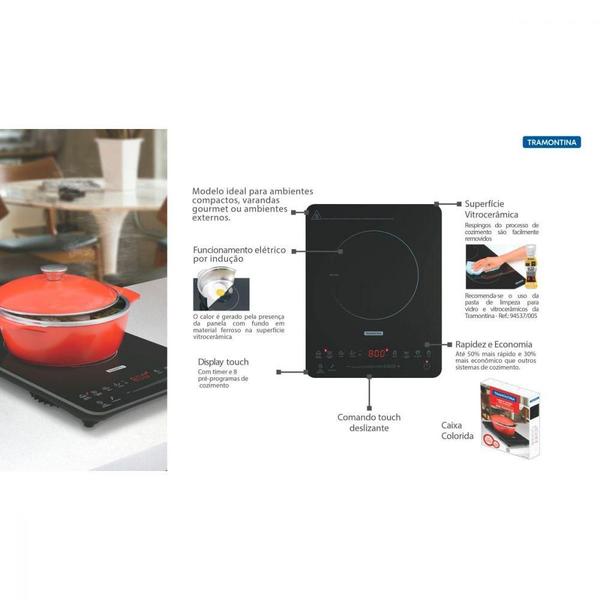 Cooktop Portátil Indução Tramontina Touch 127 V. 94714131 Imagem de Cooktop Portátil Indução Tramontina Touch 127 V. 94714131