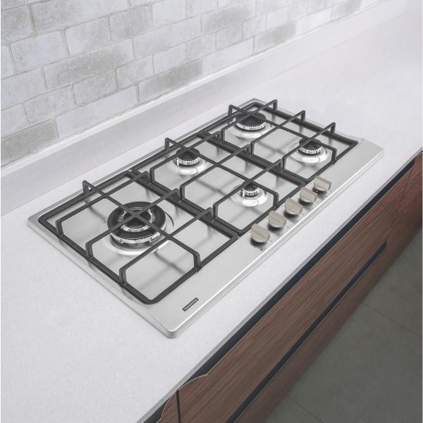 Imagem de Cooktop Tramontina Penta Plus 5Gx 90 Aço Inox 5 Queimadores