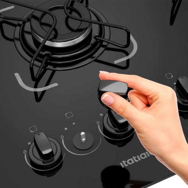 Imagem de Cooktop Vidro Temperado 5 Bocas Essencial Preto Itatiaia