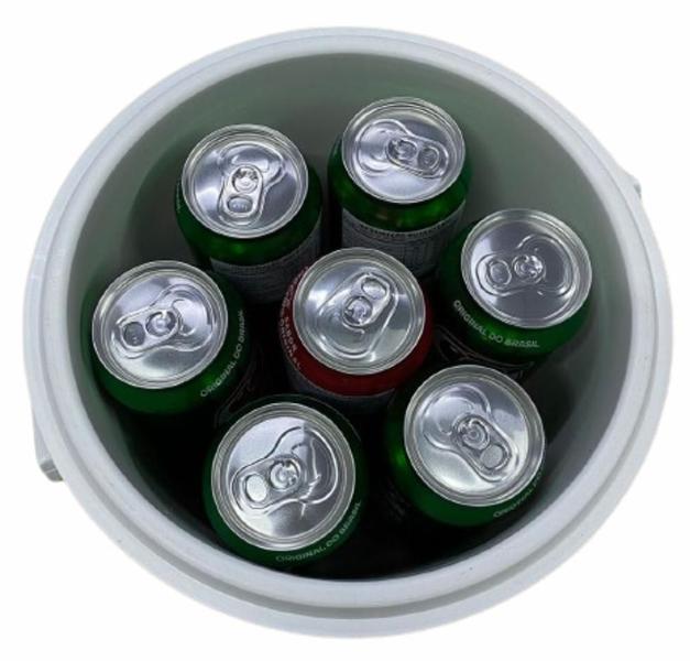 Imagem de Cooler 12 Latas Branco Isotérmico Redondo Sempre Há Tempo