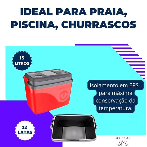 Imagem de Cooler Caixa Térmica Bebidas 15 Litros Capacidade 22 Latas