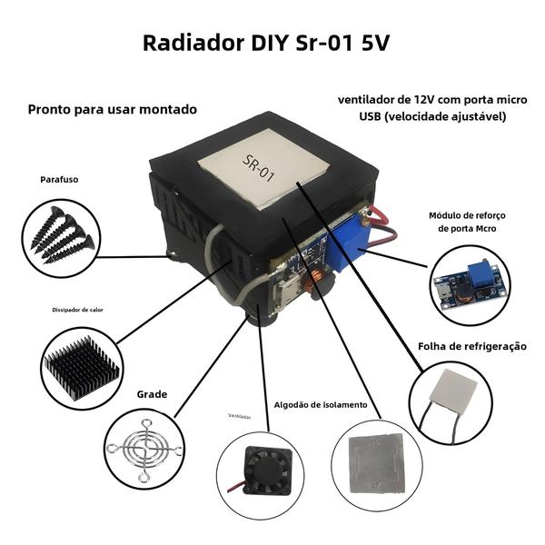 Imagem de Cooler de Radiador Semicondutor para Celular 5V DIY SR-01