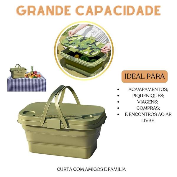 Cooler Dobrável 15L, ideal para a praia! - CENTER SHOPPY Imagem de Cooler Dobrável 15L, ideal para a praia!