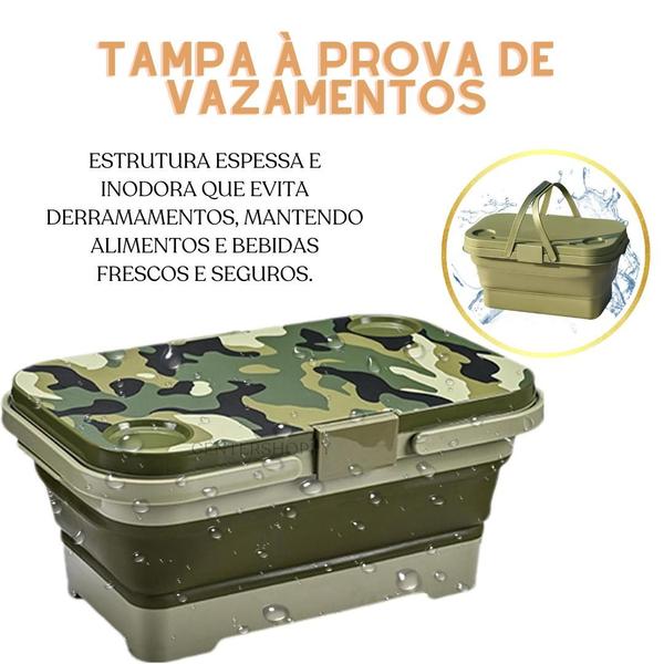 Cooler Dobrável 15L, ideal para a praia! - CENTER SHOPPY Imagem de Cooler Dobrável 15L, ideal para a praia!