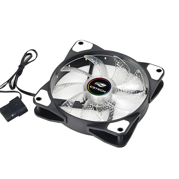 Imagem de Cooler Fan F9-L110M Multicores Gaming, Com LED 120mm, C3Tech - Preto