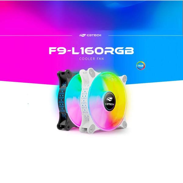 Imagem de Cooler Fan F9-L160BK Preto RGB 12cm C3 TECH - 408230790100