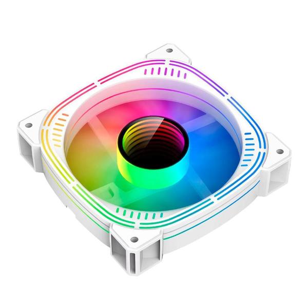 Imagem de Cooler Fan Gamer Hayom Led Rgb 120Mm Branco - Fc1380