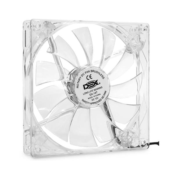 Imagem de Cooler fan ventoinha 140mm transparente acrílico com iluminação led cores dex