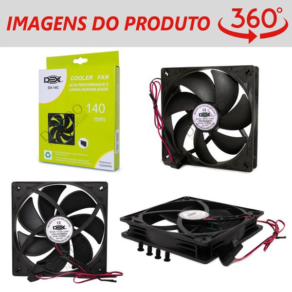 Imagem de Cooler Fan Ventoinha DEX DX-14C c/ Rolamento 140x140x25mm 14cm Pc Fonte Gabinete Desktop