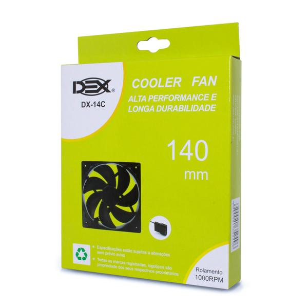 Imagem de Cooler Fan Ventoinha DEX DX-14C c/ Rolamento 140x140x25mm 14cm Pc Fonte Gabinete Desktop