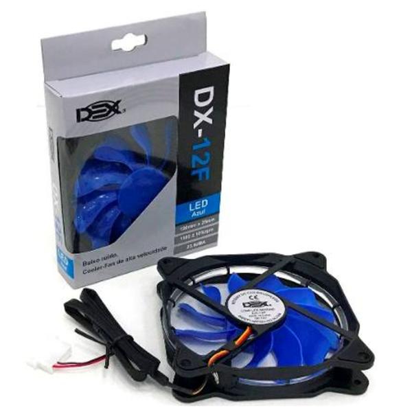 Imagem de Cooler Led Fan DEX DX-12F Azul 12cm 120mm 120x120x25mm Fan Ventoinha Gabinete Desktop PC Gamer