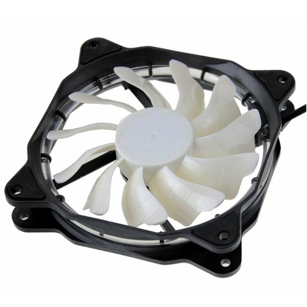 Imagem de Cooler Led Fan DEX DX-12F Branco 12cm 120mm 120x120x25mm Fan Ventoinha Gabinete Desktop PC Gamer