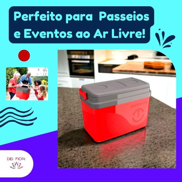 Cooler Termico 12 Latas Praia Piscina Pescaria 7,5 Litros - Unitermi Imagem de Cooler Termico 12 Latas Praia Piscina Pescaria 7,5 Litros