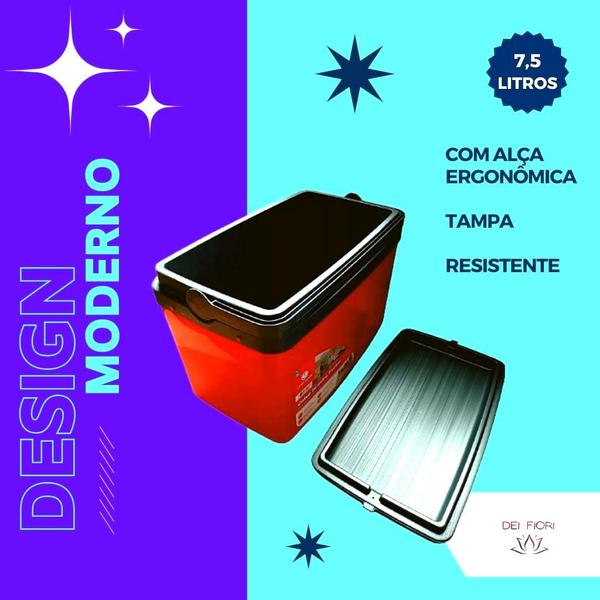 Cooler Termico 12 Latas Praia Piscina Pescaria 7,5 Litros - Unitermi Imagem de Cooler Termico 12 Latas Praia Piscina Pescaria 7,5 Litros