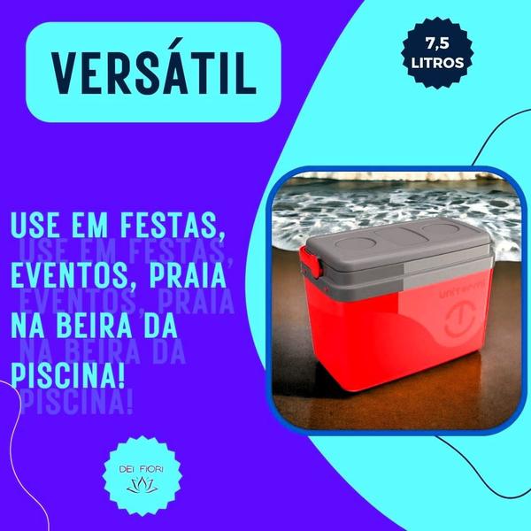 Cooler Termico 12 Latas Praia Piscina Pescaria 7,5 Litros - Unitermi Imagem de Cooler Termico 12 Latas Praia Piscina Pescaria 7,5 Litros
