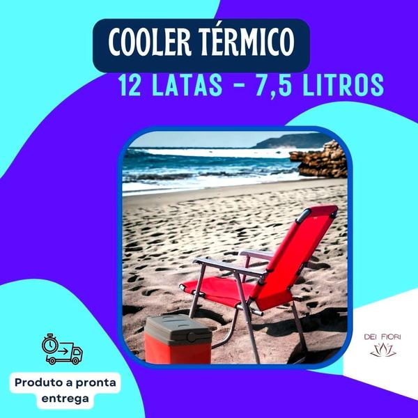 Cooler Termico 12 Latas Praia Piscina Pescaria 7,5 Litros - Unitermi Imagem de Cooler Termico 12 Latas Praia Piscina Pescaria 7,5 Litros